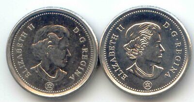 Canada 2007 and 2014 Dime Canadian 10 Cent Piece 10c Ten Cents EXACT SET SHOWN