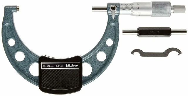 Series 436 1 Outside Micrometer With Ratchet Stop And Lock Nut Carbide Face In Case 0 01mm Graduation 475 500mm Range 新作から定番まで Mishmar Org