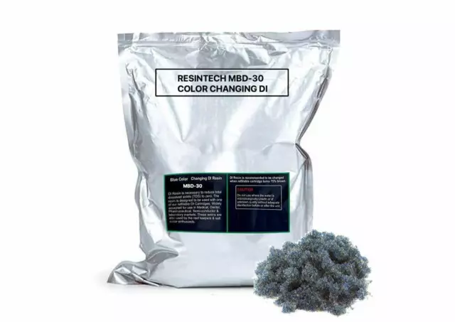3 LBS - Color Changing DI Resin Deionization (Green or Blue) RESINTECH MBD-30