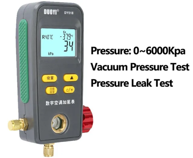Refrigeration Pressure Gauge Manifold Digital Vacuum HVAC Meter Pressure Tester