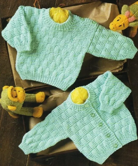 Premmie Baby Toddler Knitting copy Pattern Set-in sleeves CARDIGAN Sweater 8 ply