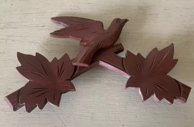 Vintage Black Forest Cuckoo Clock Wood Bird Top Trim Part