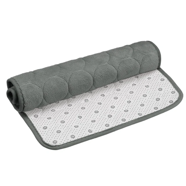 Tappetino bagno memory foam, tappeto doccia bagno 24"" x 35,5"", in pile corallo - grigio