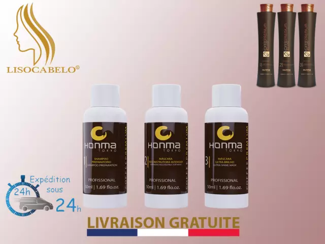 Kit Complet 3X50ml Lissage Brésilien Honma Tokyo All Liss Premium Coffee