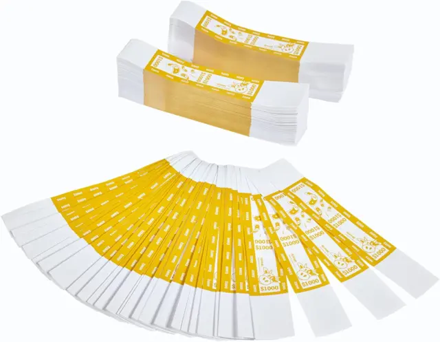 Self-Sealing Currency Bands, Yellow, 1000, Pack of 1000 (729201000)