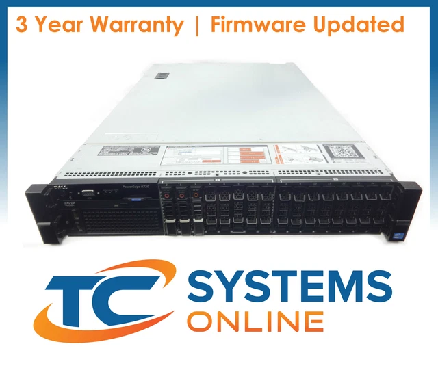 Dell Poweredge R720 16 2x E5-2650v2 2.6GHZ=16Core 128GB 3x1.2TB 10K SAS H710P