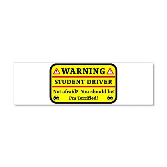 CafePress Warning Student Driver Car Magnet 10 X 3 Car Magnet (421878071)