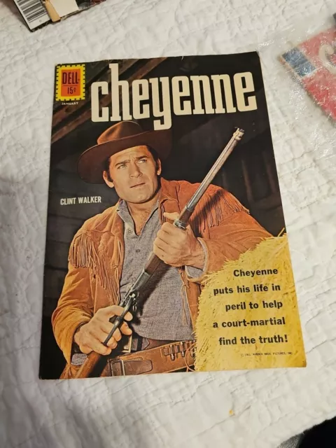 DELL COMICS CHEYENNE #25 CLINT WALKER'S COVER scarce LAST ISSUE 1962 silver age
