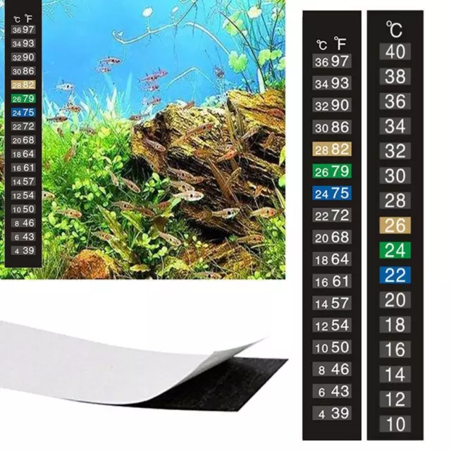 1/2/3x Thermometer Adhesive Sticker Temperature Gauge Window Aquarium Tank N1G8