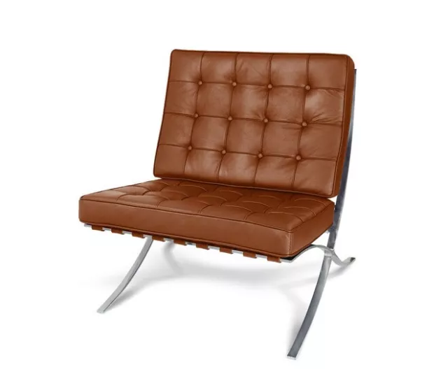 Superb Retro BC Love Seat Chair COGNAC  ITALIAN LEATHER