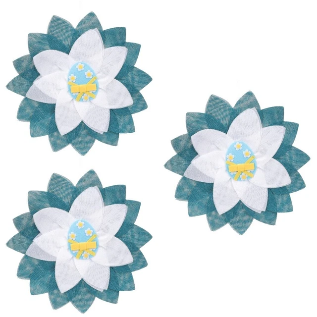 Juego de 3 paños rústicos guirnalda de resorte pastel guirnalda de Pascua azul