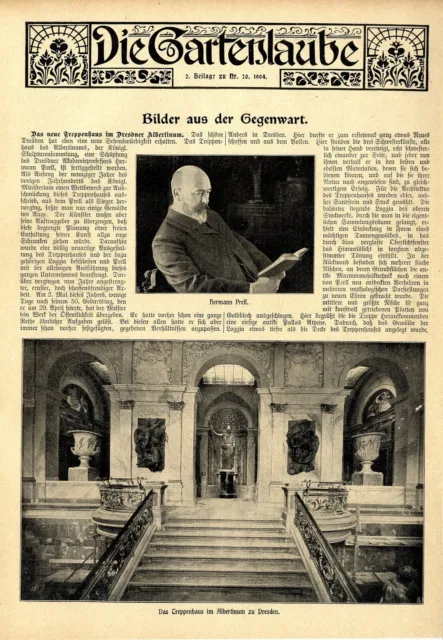 Das neue Treppenhaus im Dresdener Albertinum Bild+Text von 1904