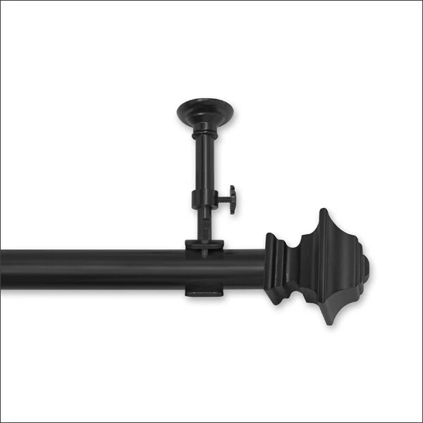 Pinnacle Optima Foray Curtain Rod Collection  16" - 240" - Black