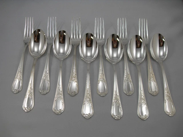 François Frionnet, 6 couverts de table 12 pièces Louis XV, Métal argenté