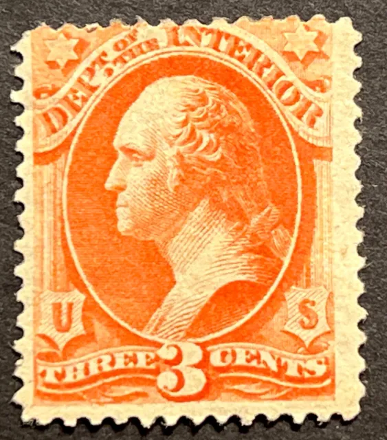 Travelstamps: US  Stamps Scott #O17, 3 cents,Dept of Interior, Mint OG H
