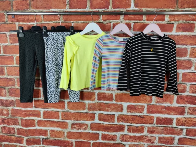 Girls Bundle Age 2-3 Years Zara Next Etc Leggings Long Sleeve Tees Leopard 98Cm