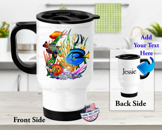 Tropical Fish Ocean Design - Stainless Steel Thermal 14oz Insulated Travel Mug