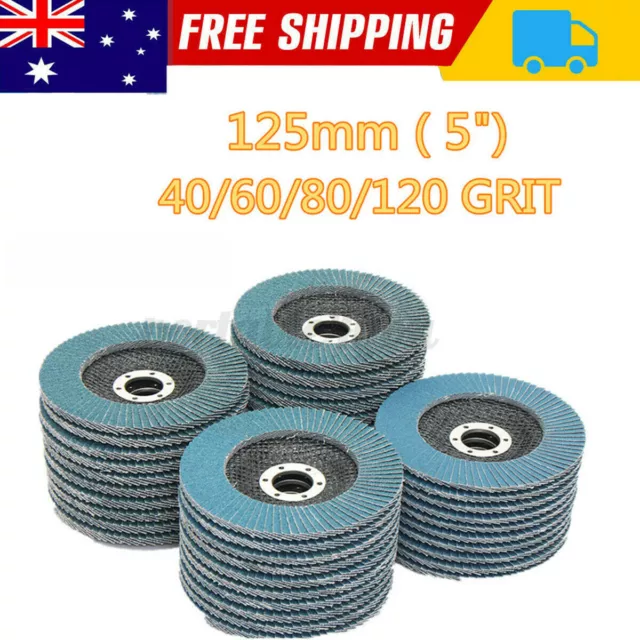 10/20PCS 5'' 125MM Angle Grinder Flap Sanding Disc 40-120 Grit Grinding Wheel