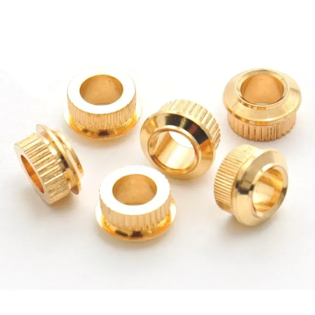 Kluson MB05G 6x Adapter Bushings for vintage to modern. 6.3mm-10mm, Gold