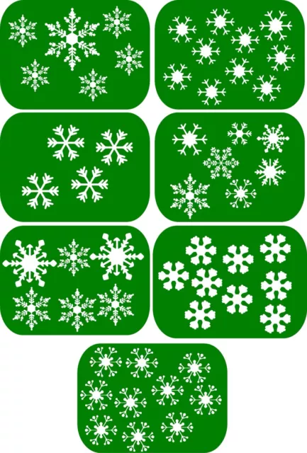 7 x Snowflake-1  Body Art And Glass Etching Stencils Glitter Stencil Art