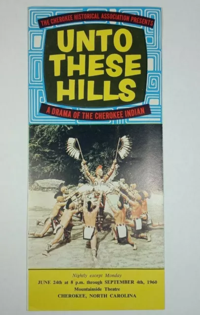 1960 Mountainside Theatre Drama Village Tourist Pamphlet Cherokee North Carolina