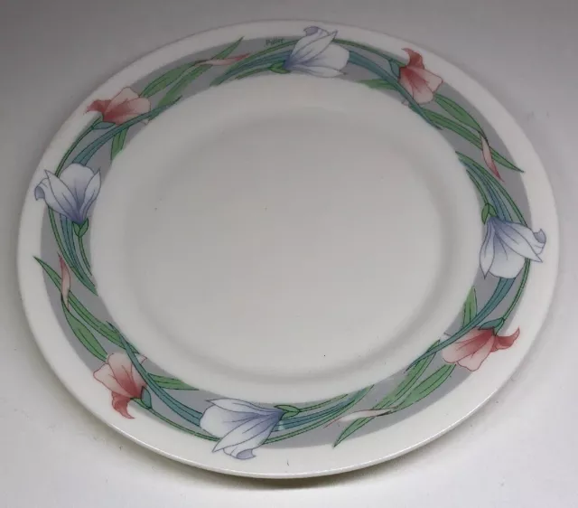 Lot69 De 6 Petites Assiettes Plates Arcopal France Décor Floral Polluy D 19,5 Cm