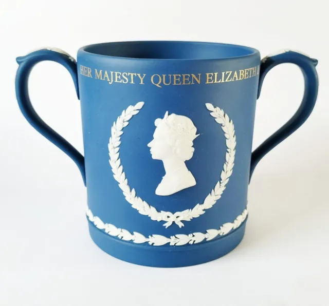 Wedgwood Jasperware Azul Francia Reina Prince Phillip Plateado Aniversario Amada