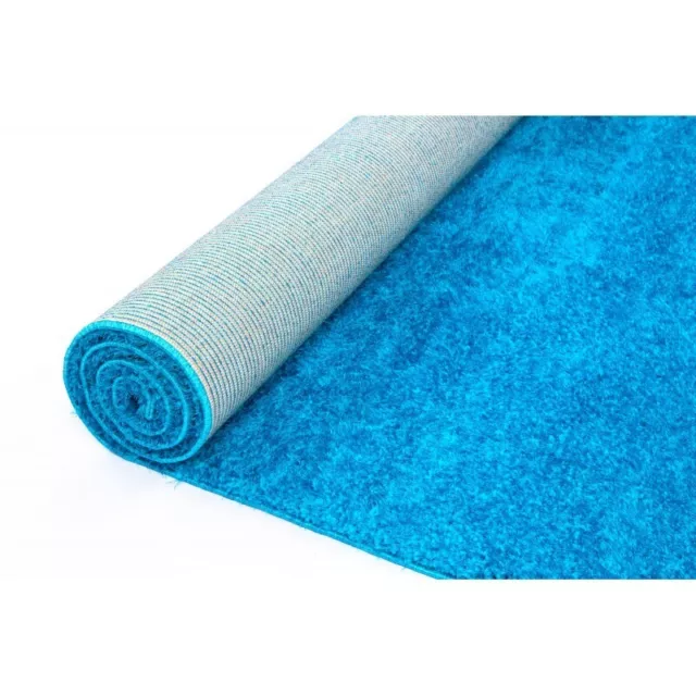 ASPEN SILKY SOFT PLUSH TEAL BLUE SHAG PILE FLOOR RUG - 5 Sizes **NEW** 2