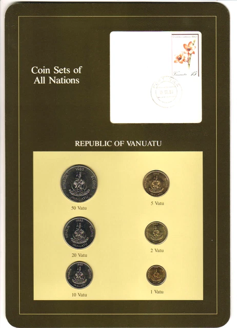 Coin Sets of All Nations - VANUATU. 1983,  6 Coin Set. 1 - 50 Vatu..  UNC