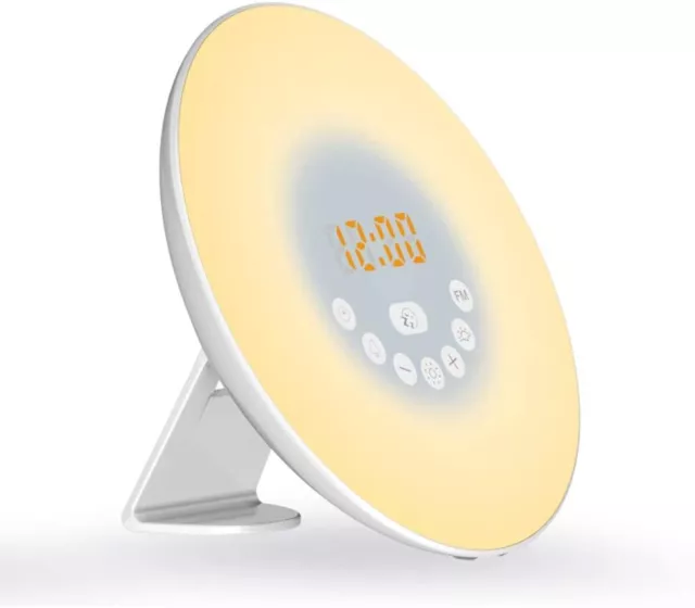 Wake Up Light Lamp Alarm Clock LED FM Radio Sunrise Sunset Simulation Nightlight 2