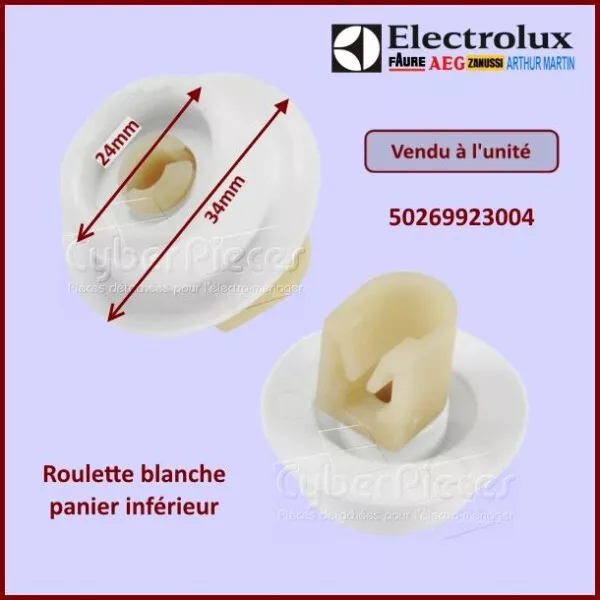 Roulette Blanche De Panier Inférieur Electrolux 50269923004