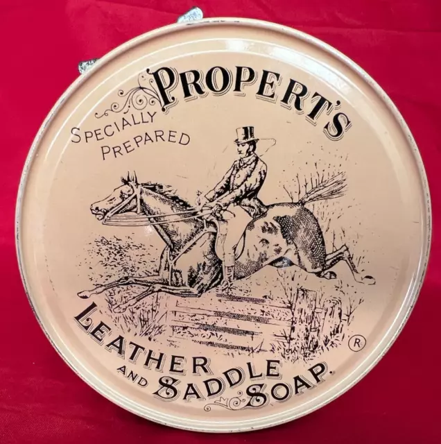 Victorian British PROPERT'S Specially Prepared LEATHER AND SADDLE SOAP Tin