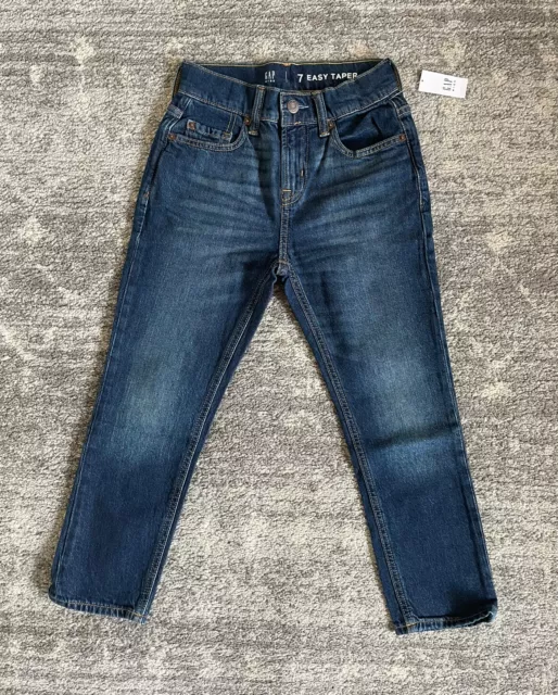 Gap Kids Boys Size 7 Denim Jeans Blue Dark Wash Easy Taper NWT L1