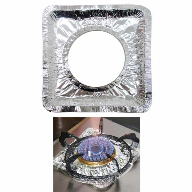 24 PC ALUMINUM Foil Square Gas Burner Disposable Stove Bib Liners