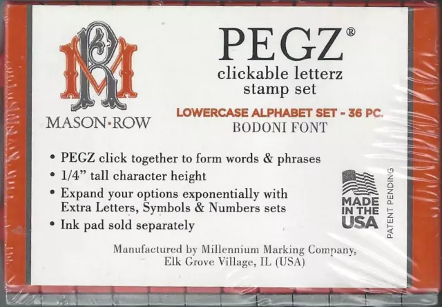 Mason Row Pegz Pegs Clickable Uppercase Alphabet Stamp Set Bodoni