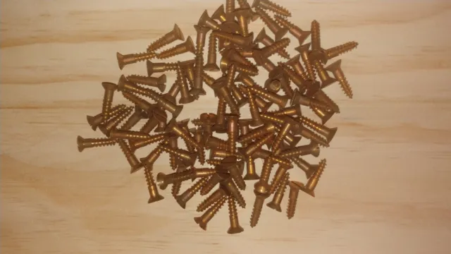 SILICON BRONZE USA Made Wood Screws -  Flat Head Slotted  #8 x 3/4" - (100 pcs)