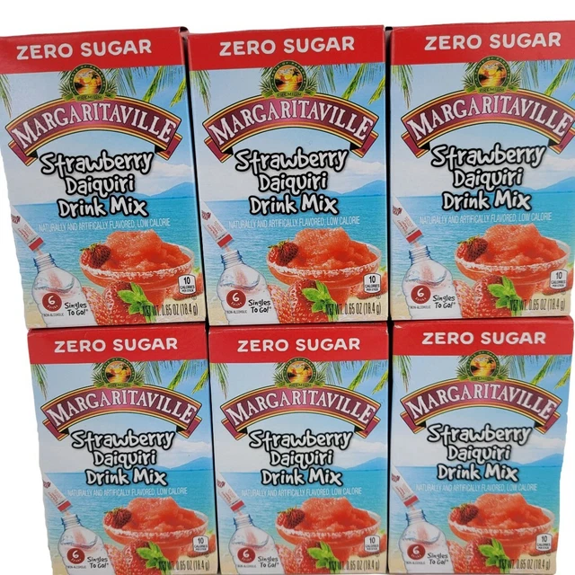 MARGARITAVILLE STRAWBERRY TO Go Drink Mix Zero Sugar 6 Boxes 36 Packet