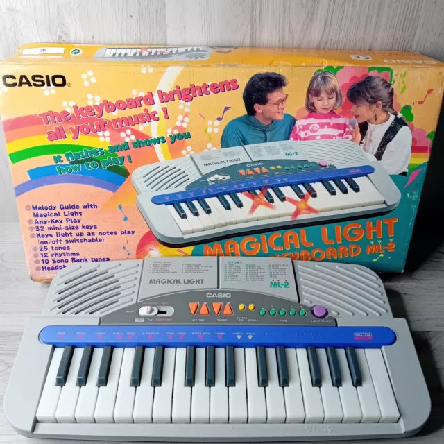 Casio Ml-2 Magical Light Keyboard - New In Opened Box - Rare Retro Vintage Toy