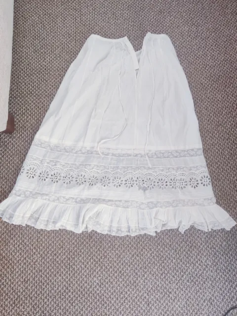 Antique Edwardian Ladies Underdress Petticoat lace and Cotton