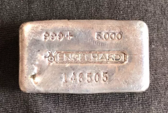 Vintage Bar Silver 5 Oz Engelhard Canada 999+ #146505