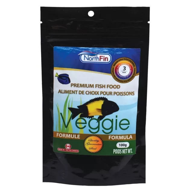 Northfin Veggie Formule 3mm Pellets 100g Herbivore Omnivore Premium Poisson Food