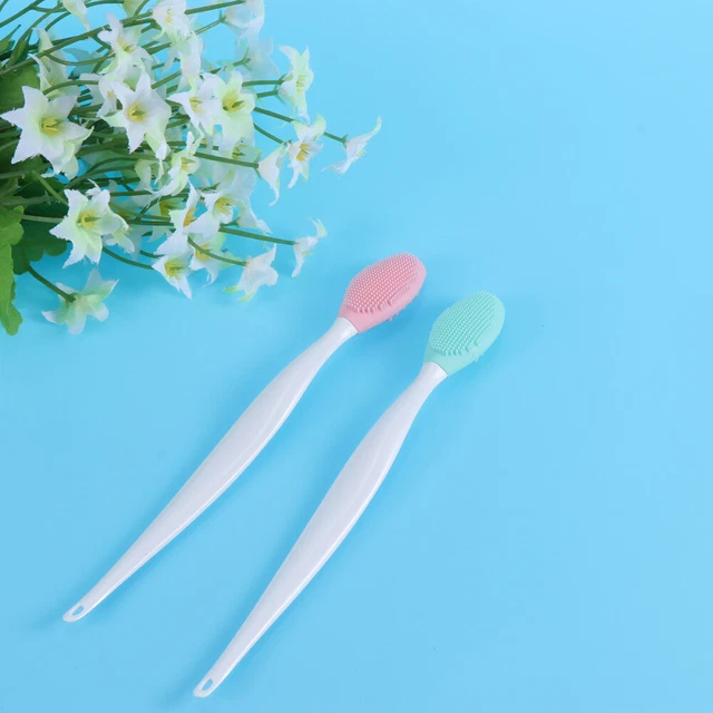 2 Pcs Brosse De Nettoyage De Peau De Visage Brosse En Silicone À Main Givré