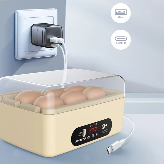 Incubateur 9 Œufs Automatique - Pour Poules, Canards, Cailles - 30-39°C - 110-240V