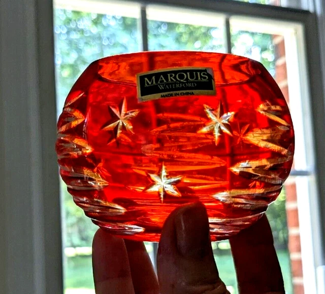 Waterford Crystal Marquis Christmas Candle Holder Cut Crystal Trees Starburst
