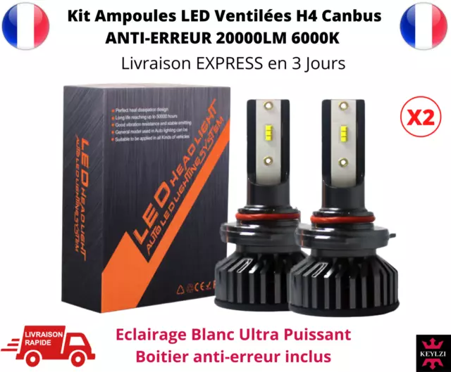 KIT AMPOULE LED H11 Cree Ventilé 100W 6000K Blanc Anti Erreur 12V 24V Auto  Moto EUR 61,90 - PicClick FR
