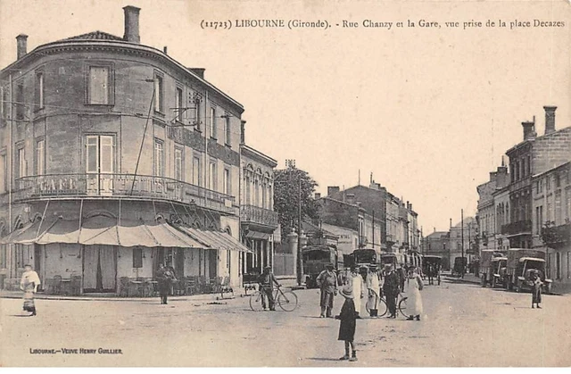 33 - LOUSTEAUNEUF - SAN66795 - Rue Chanzy et la gare - Vue prise de la Place De