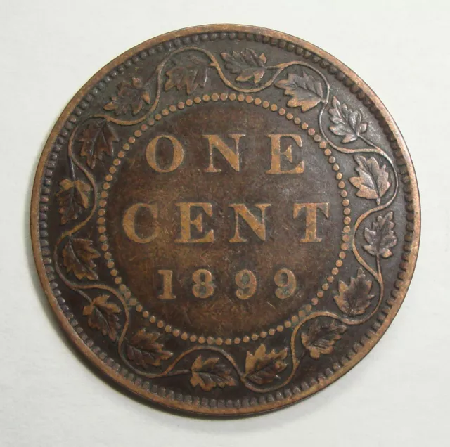 1899 Canada One 1 Cent Victoria Large Penny Coin