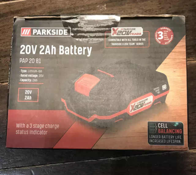 Parkside 20V 2Ah Li-ion Battery PAP 20 A1 ~ Fits Parkside X20v Team Series  Tools