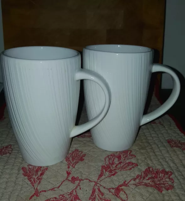 White Fine Bone China Mugs Set of 6 Richmond 12oz 350 ml Plain Tea Coffee  Cups