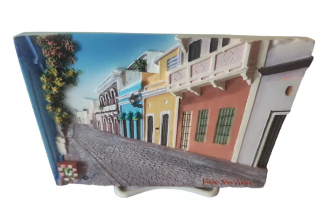 Puerto Rico Viejo San Juan Resin 3D Art Plaque Display, Resin Home Decor